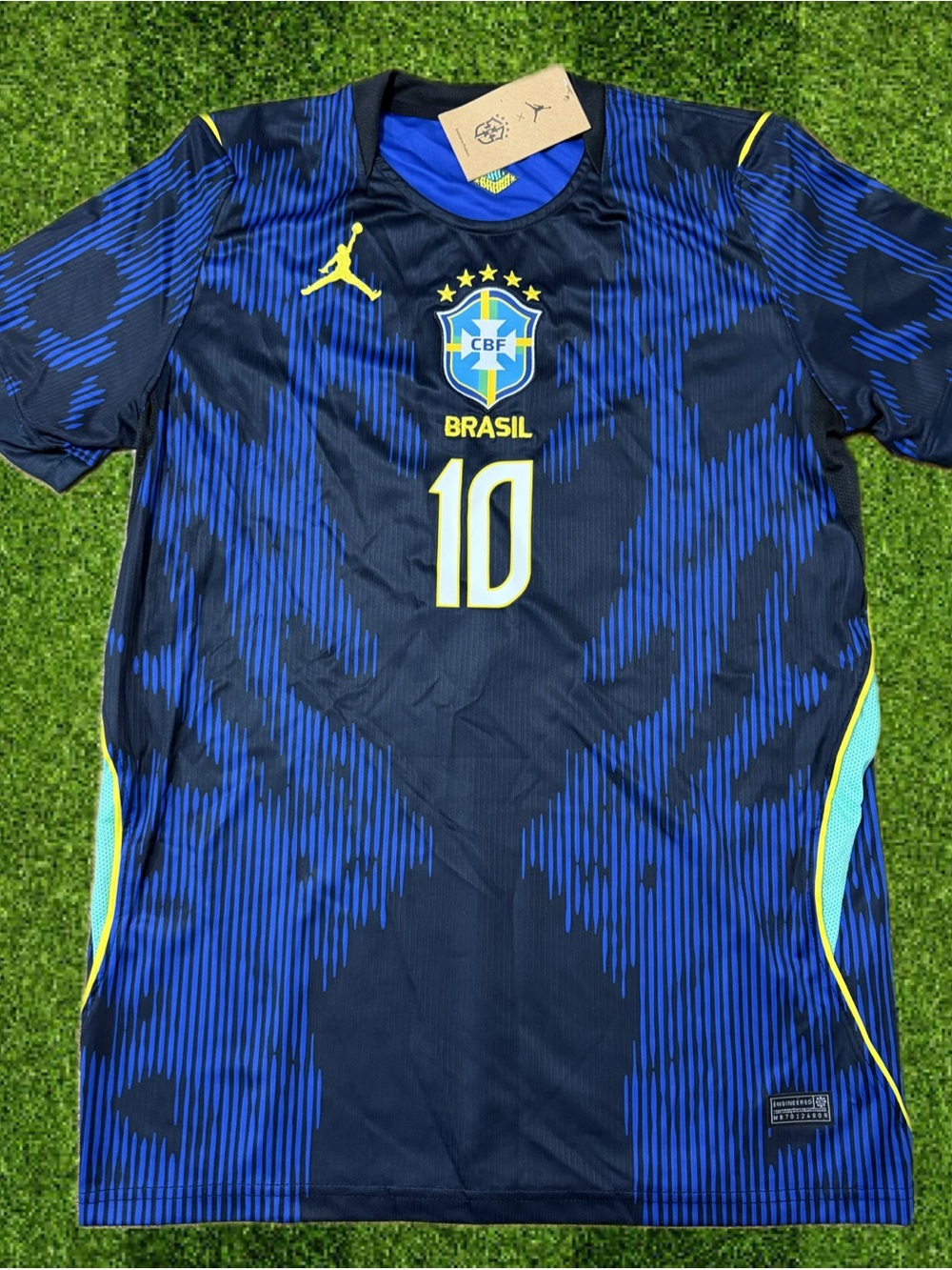 Brazil Blue Neymar Jr. Number 10 Men's Soccer Jersey - Picture 2 of 2